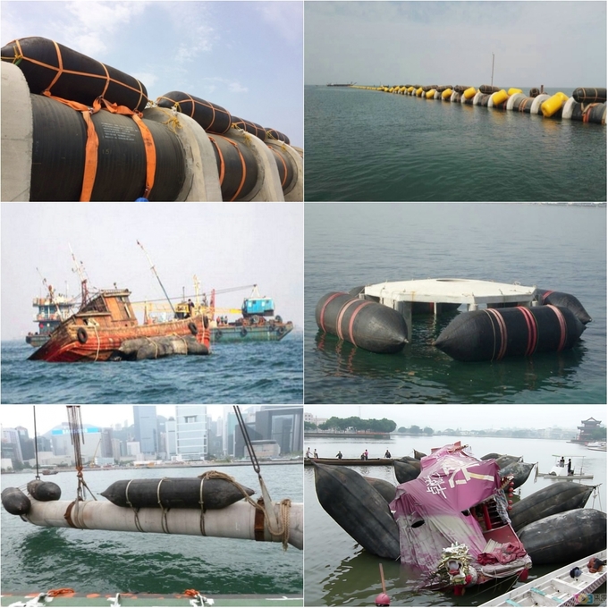 ISO14409天然ゴムの海洋海難救助のエアバッグはサイズ7をカスタマイズした