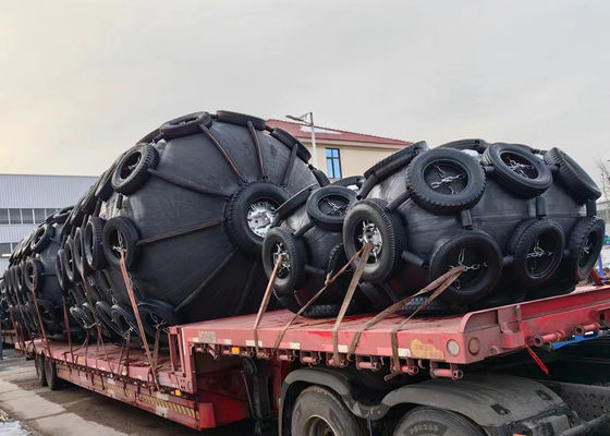 品質 鎖およびタイヤの網が付いている横浜STS STD空気のゴム製 フェンダーの海洋の球 工場