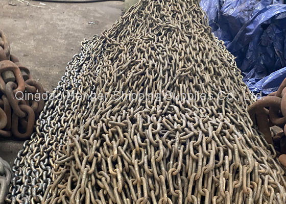 品質 機械で造り、溶接の目盛りを付けられた電流を通されたアンカー鎖16mm-100mm 工場